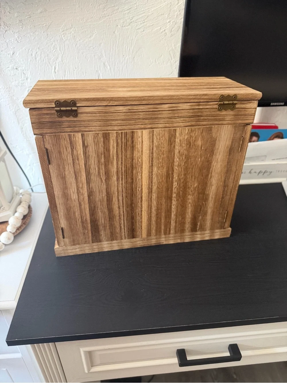 Wooden Jewelry Organizer Cabinet in Light Brown - Brand Unbranded